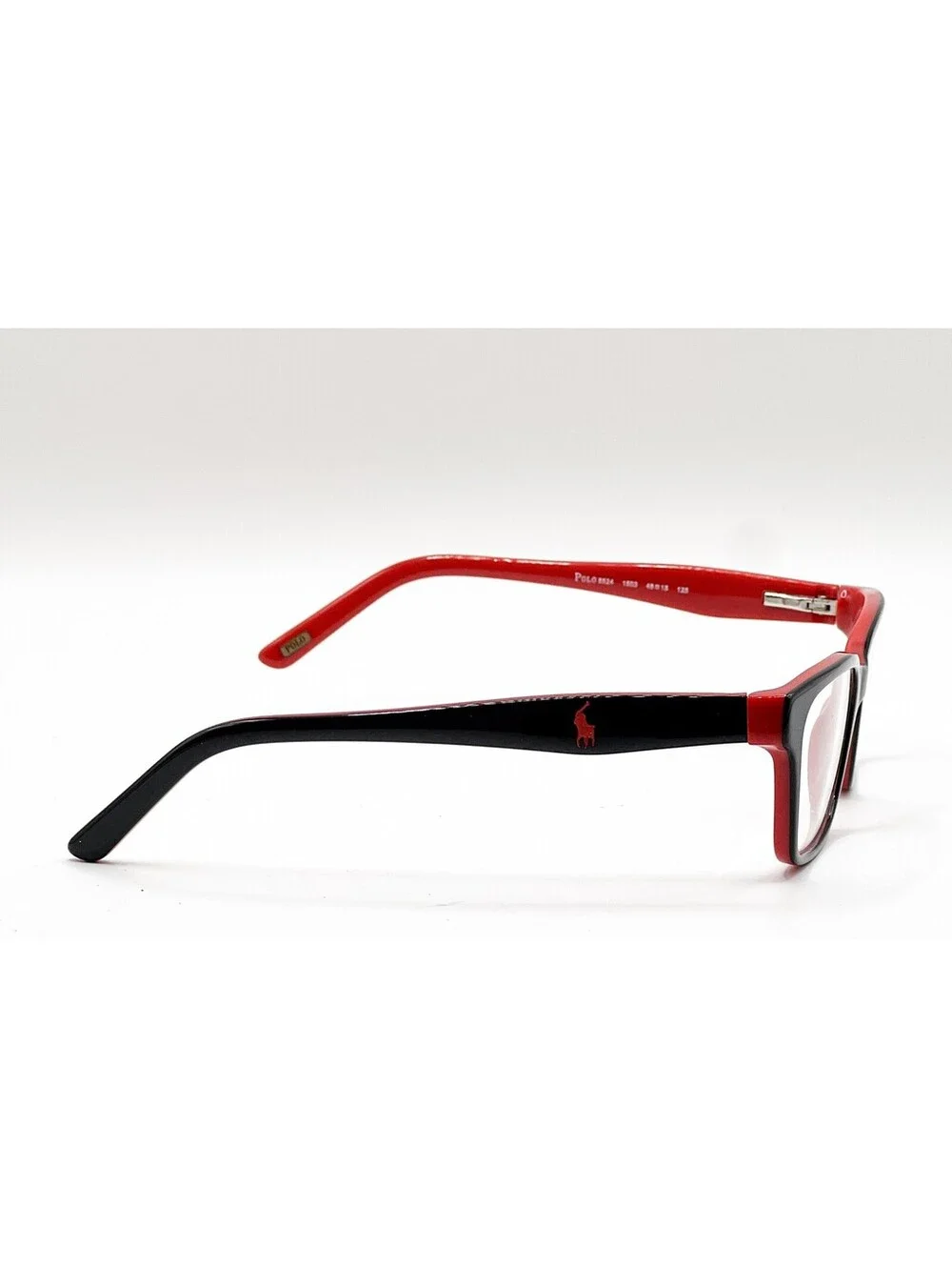 Polo Ralph Lauren 8524 1503 Black/RED Full Rim Authentic Eyeglass Frames 46-15
